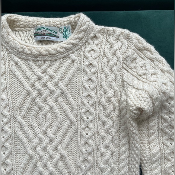 Aran sweater 100% Merino Wool Authentic Aran Crafts XS - Picture 3 of 4